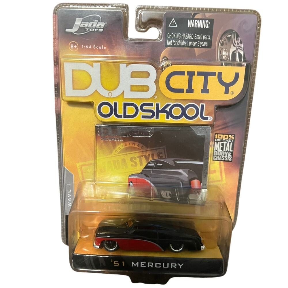 Jada Toys Dub City Oldskool 1951 Mercury Black Red Diecast Car New